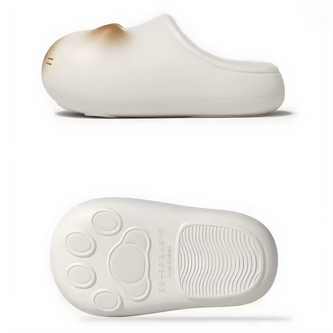 Zapatillas con huellas de gato