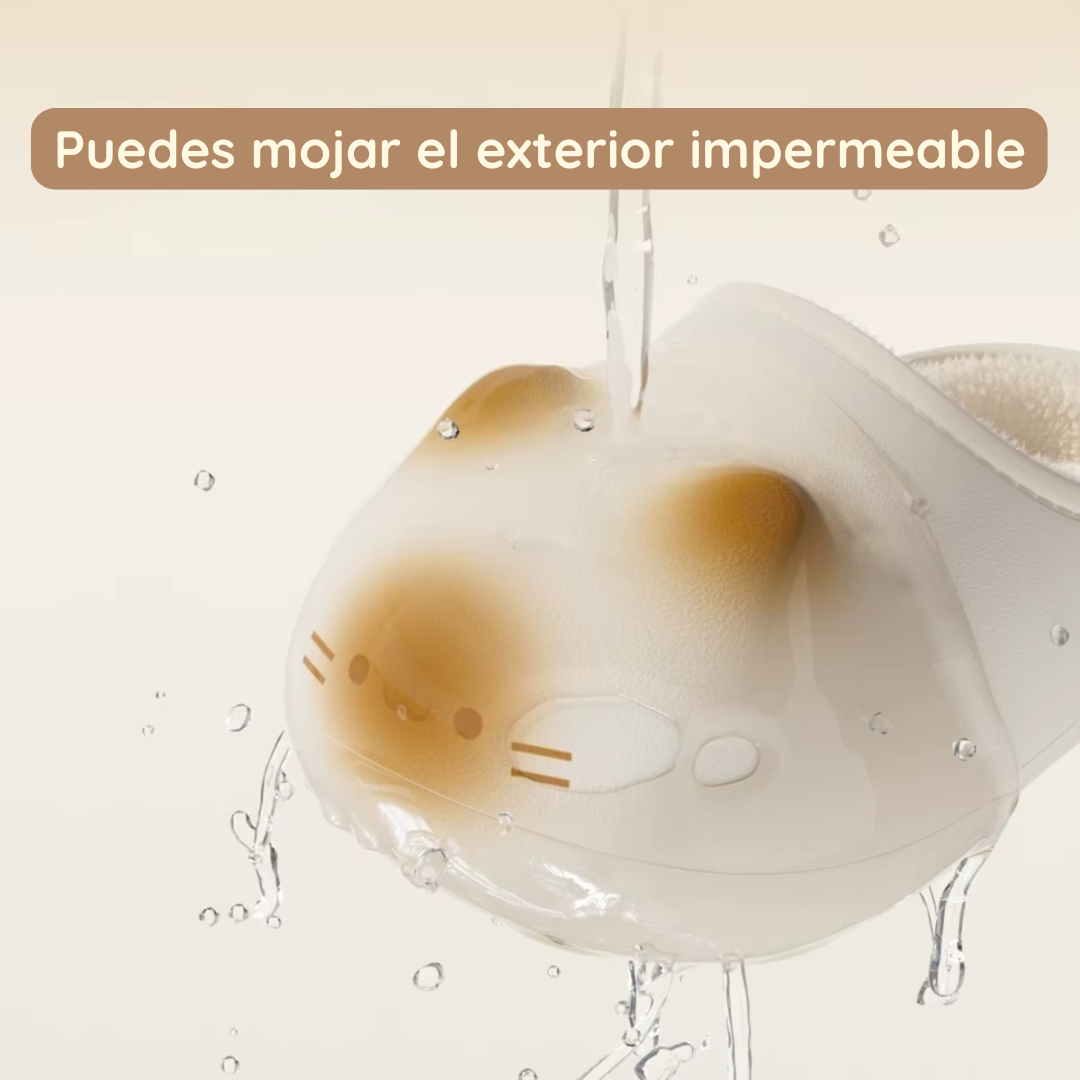 Zapatillas con huellas de gato