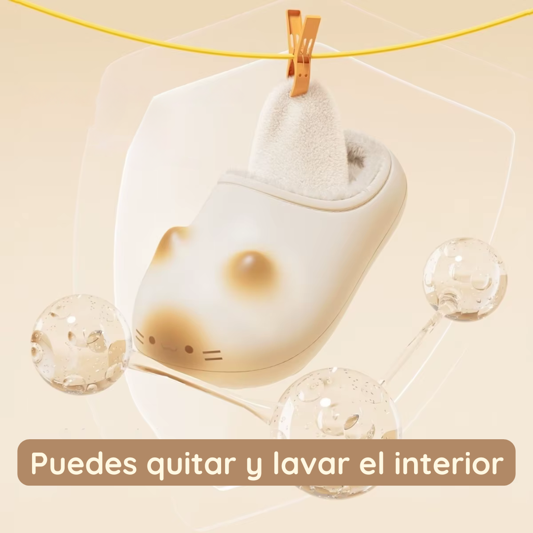 Zapatillas con huellas de gato