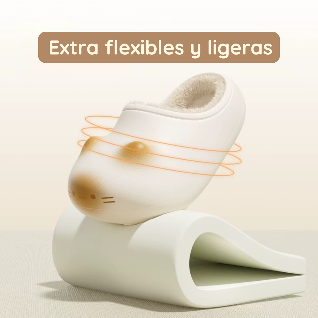 Zapatillas con huellas de gato