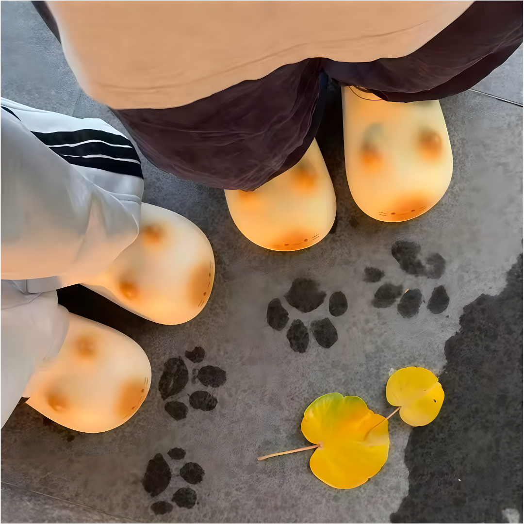 Zapatillas con huellas de gato